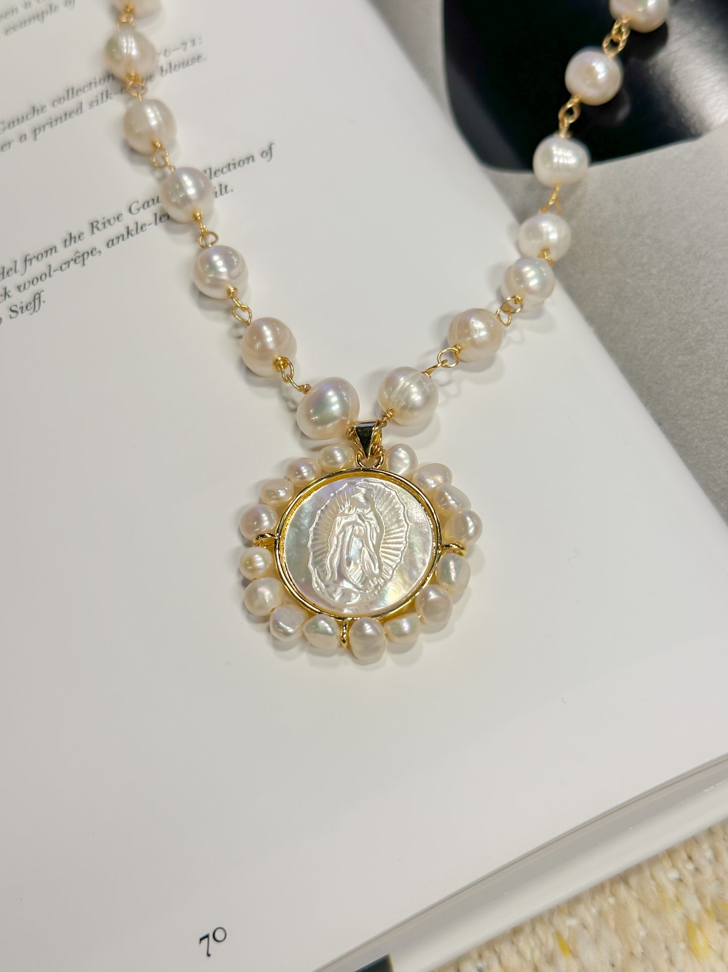 Pearl Around Virgin Necklace