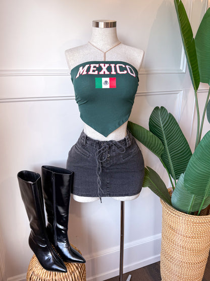 Strapless Mexico Top (Forest Green)