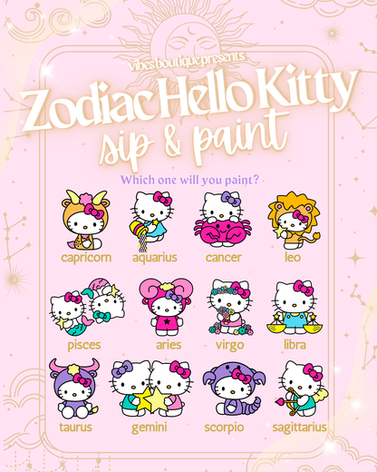 Zodiac Hello Kitty Sip & Paint (Feb 14-16)