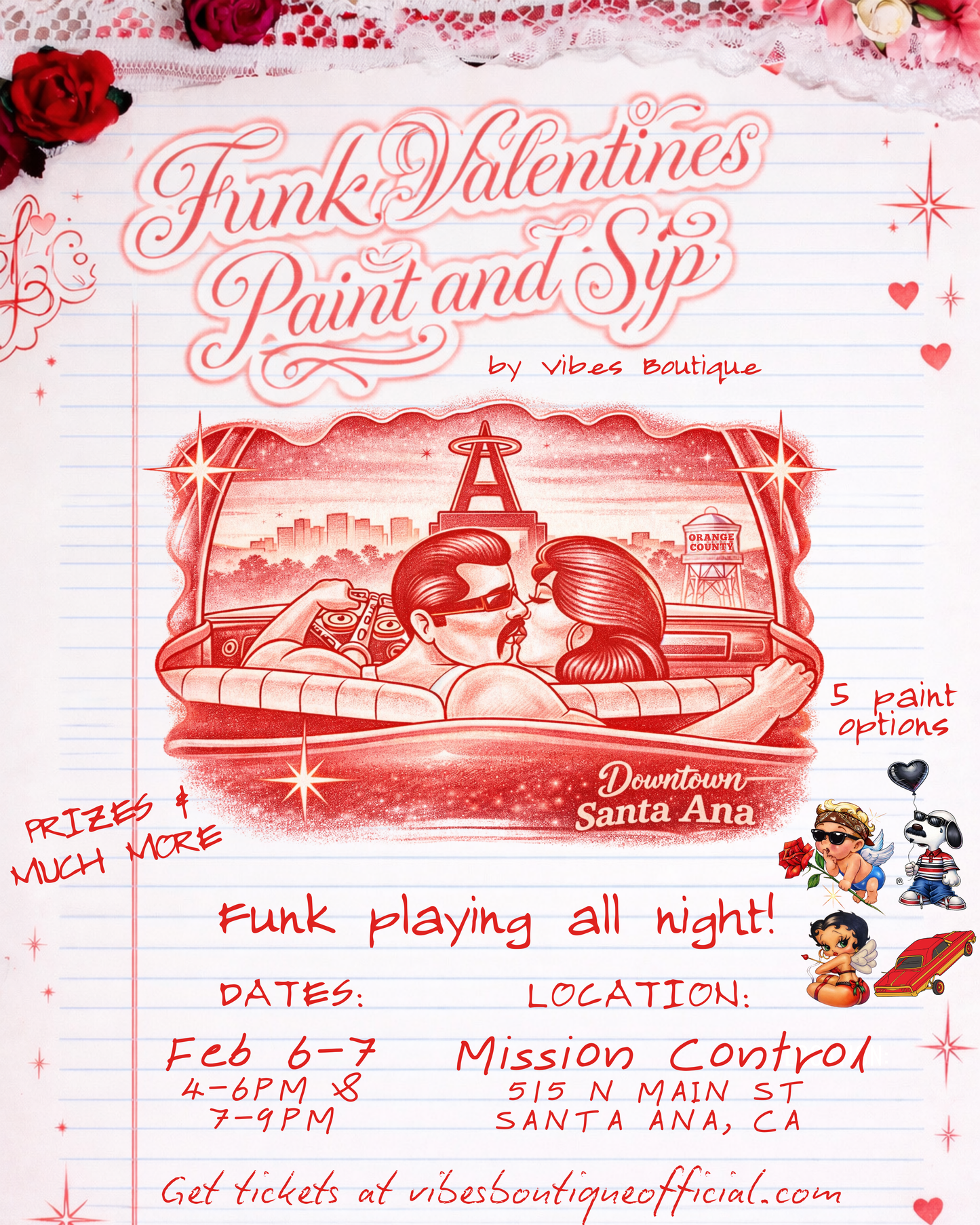 Funk Valentines Paint & Sip (Feb 6-7) @ Mission Control