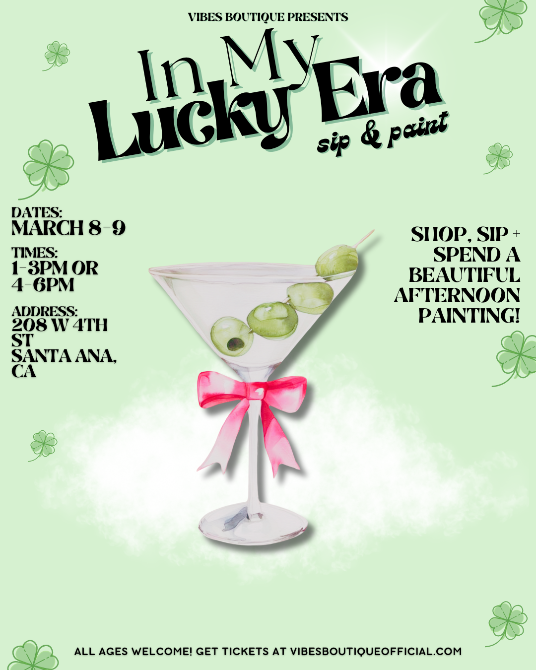 In My Lucky Era Sip & Paint (Mar 8-9)