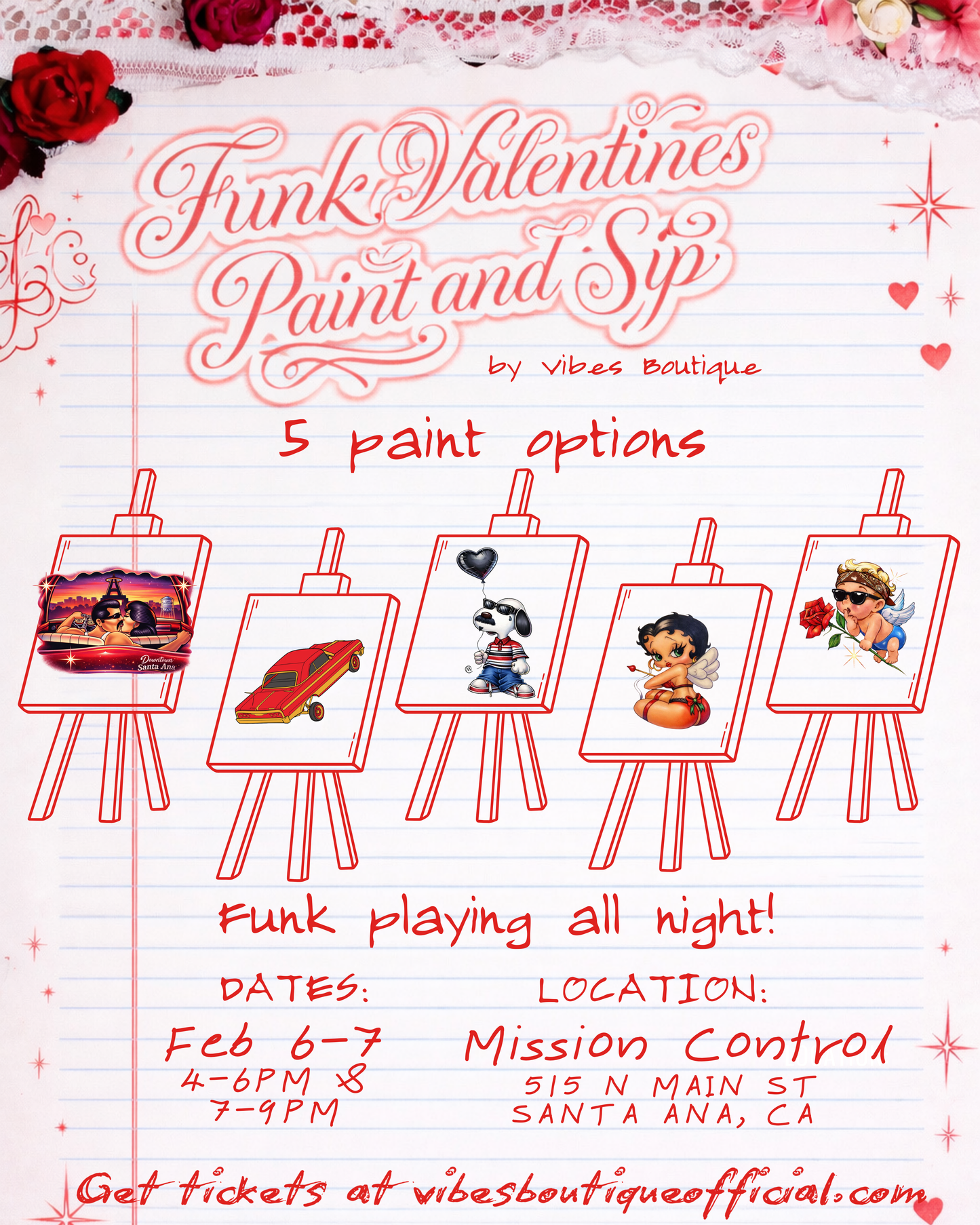 Funk Valentines Paint & Sip (Feb 6-7) @ Mission Control