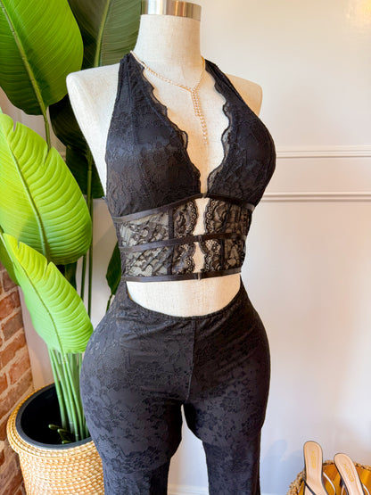 La Jefa Jumpsuit Lace Black