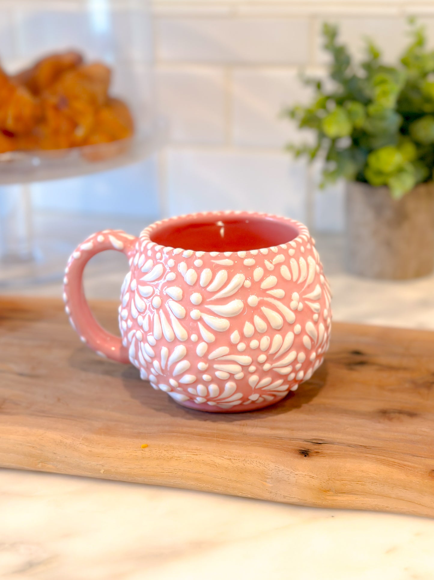 Talavera Low Regular Mug (Rose & White)