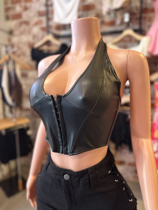 Pleather Corset (Black)