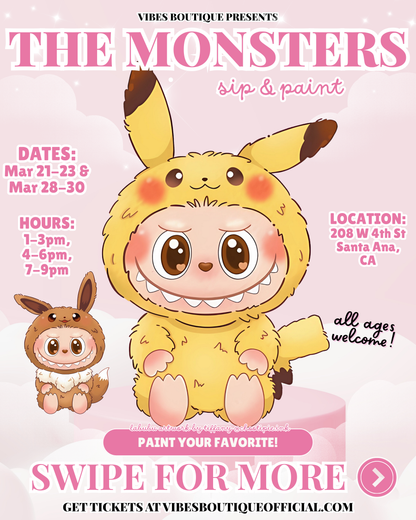 The Monsters Sip & Paint (Mar 21-23 & 28-30)