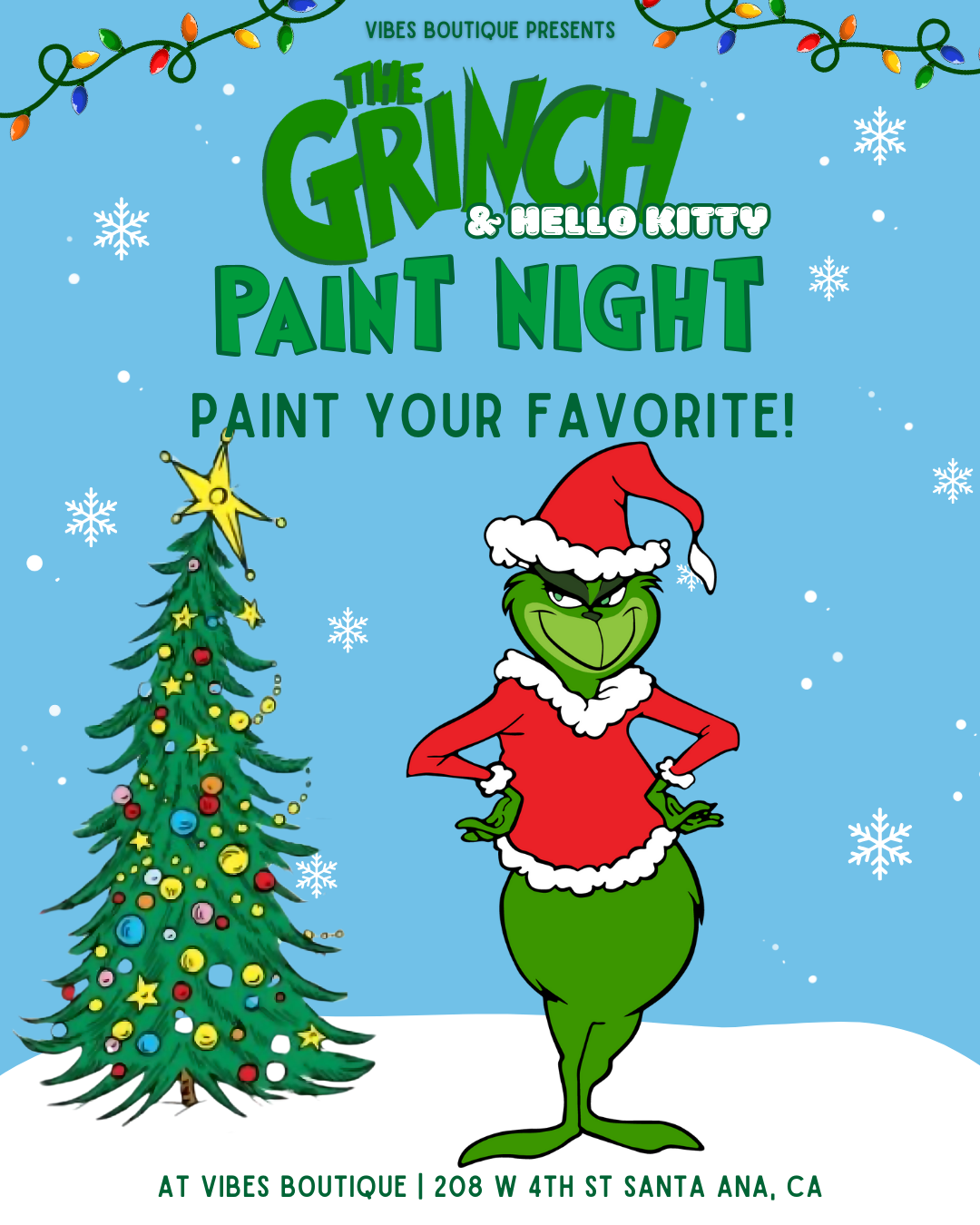 Grinch & Hello Kitty Paint Night