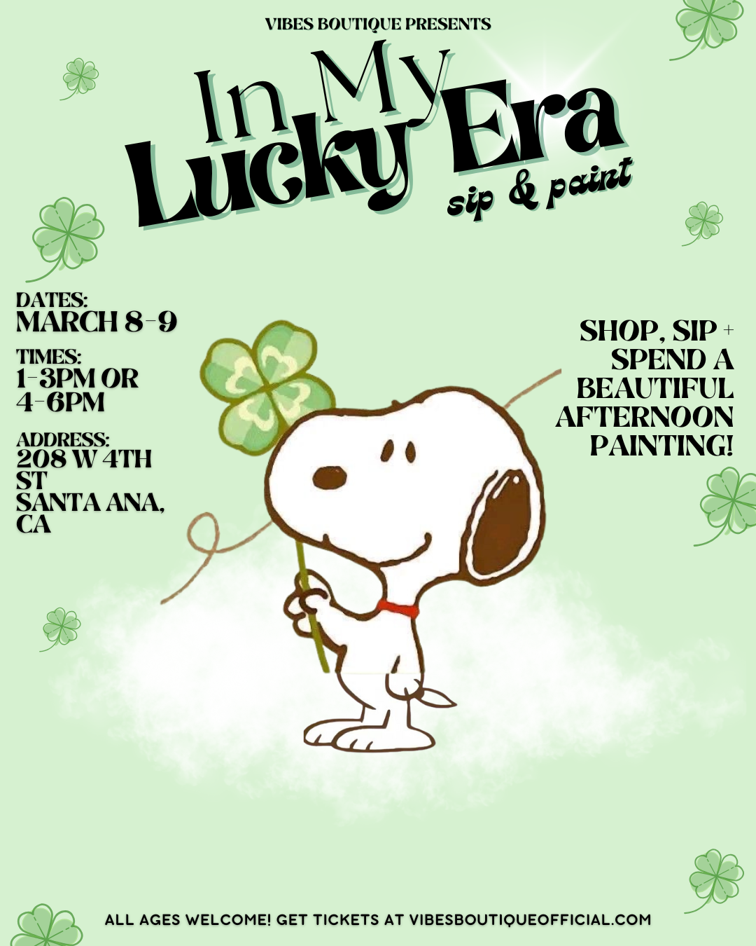 In My Lucky Era Sip & Paint (Mar 8-9)