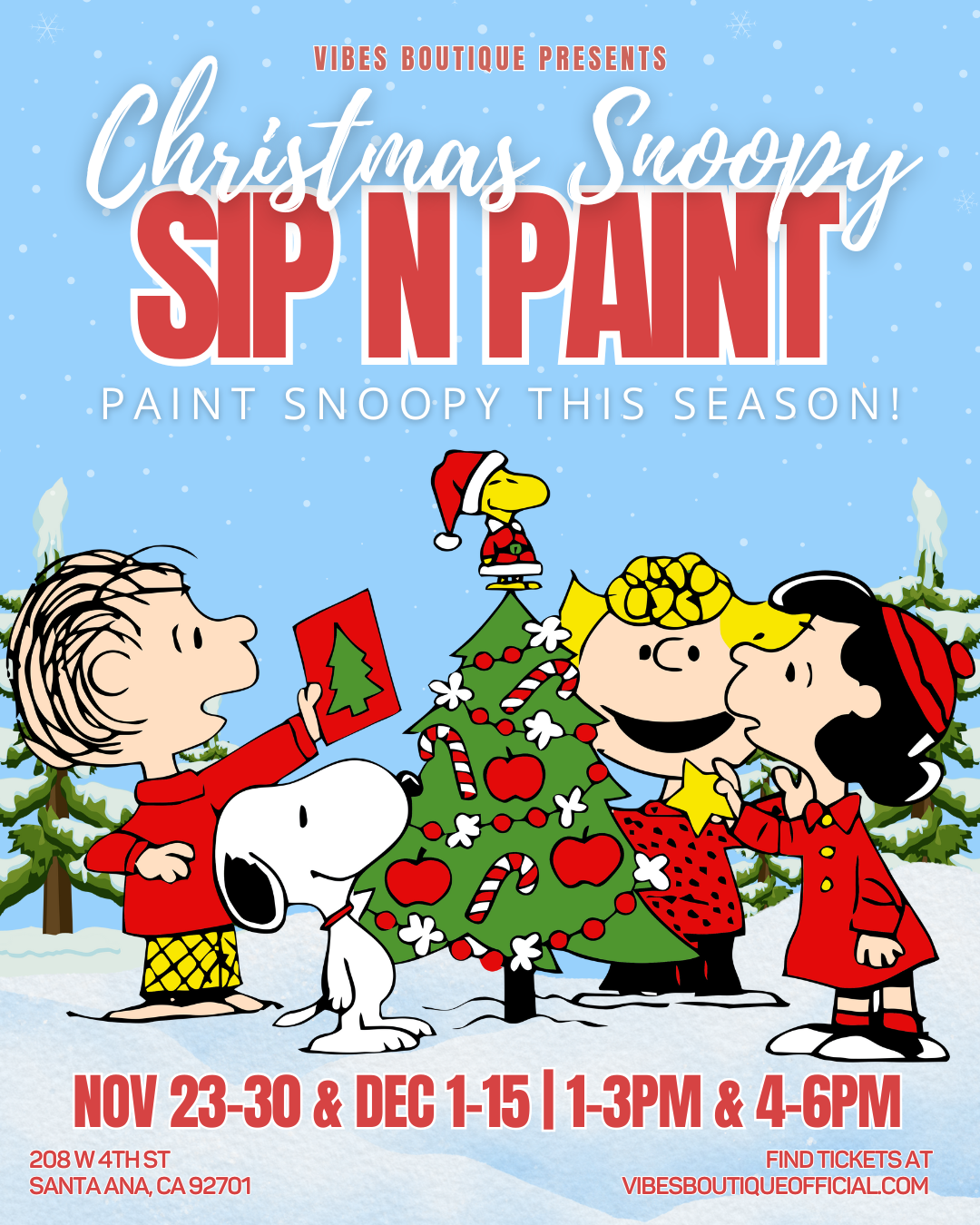 Christmas Snoopy Sip & Paint