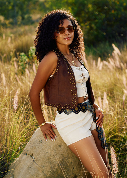 Brown Studded Vest