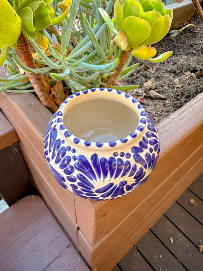 Talavera Sugar Bowl (Blue & Cream)