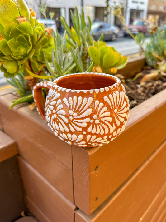 Talavera Low Regular Mugs (Brown & White)