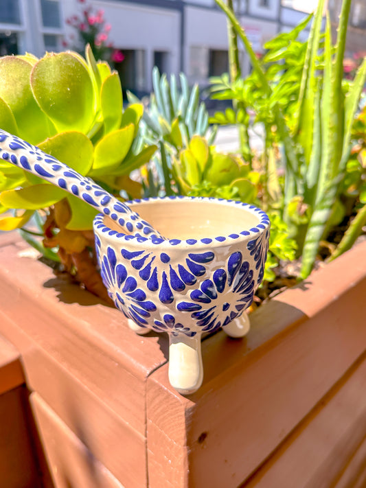 Talavera Salsera & Spoon (Blue & White)