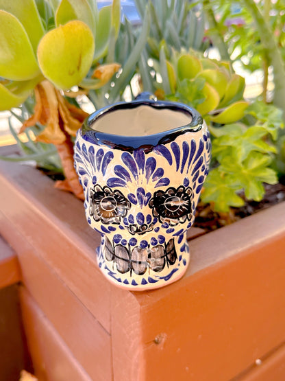 Talavera Small Skull (Blue & White)