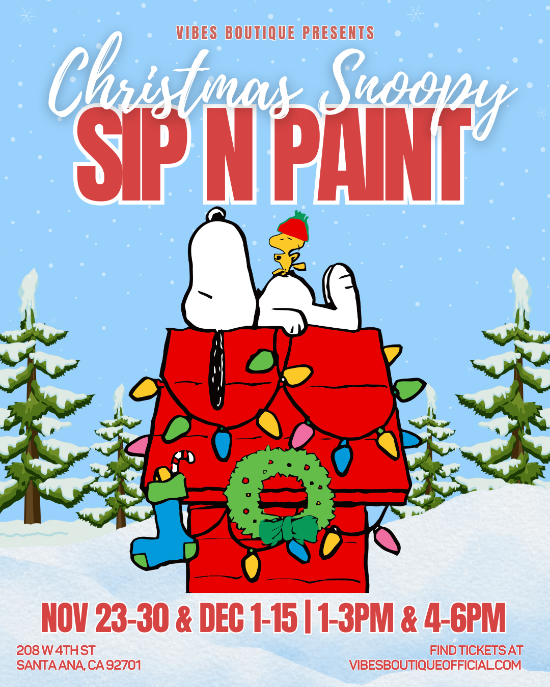 Christmas Snoopy Sip & Paint