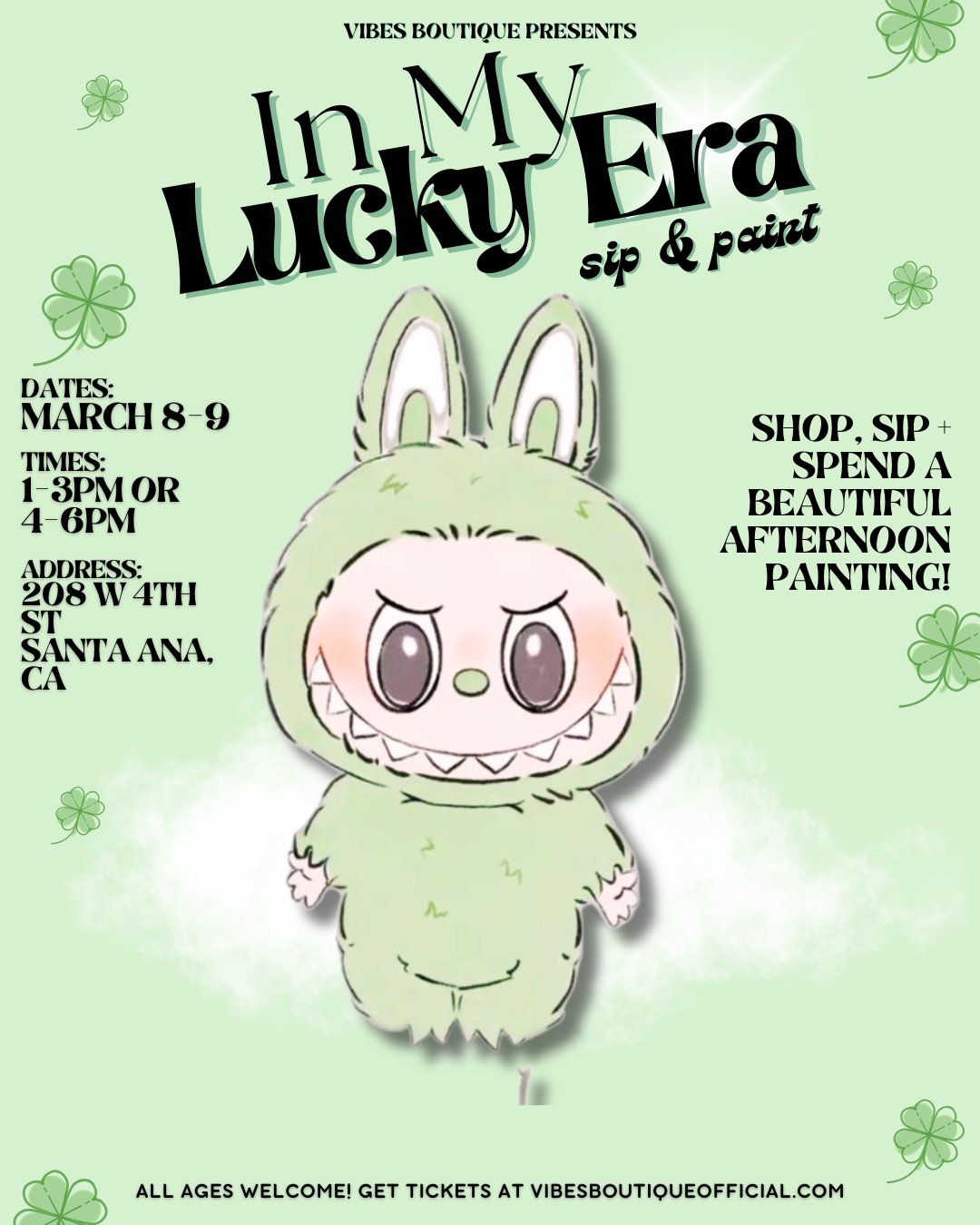 In My Lucky Era Sip & Paint (Mar 8-9)