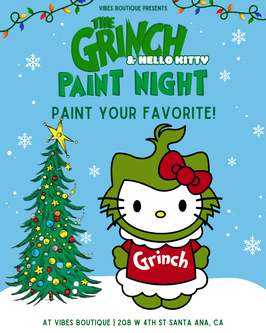 Grinch & Hello Kitty Paint Night