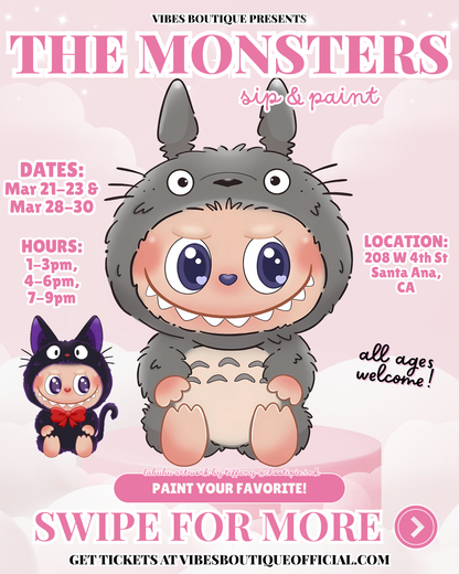 The Monsters Sip & Paint (Mar 21-23 & 28-30)