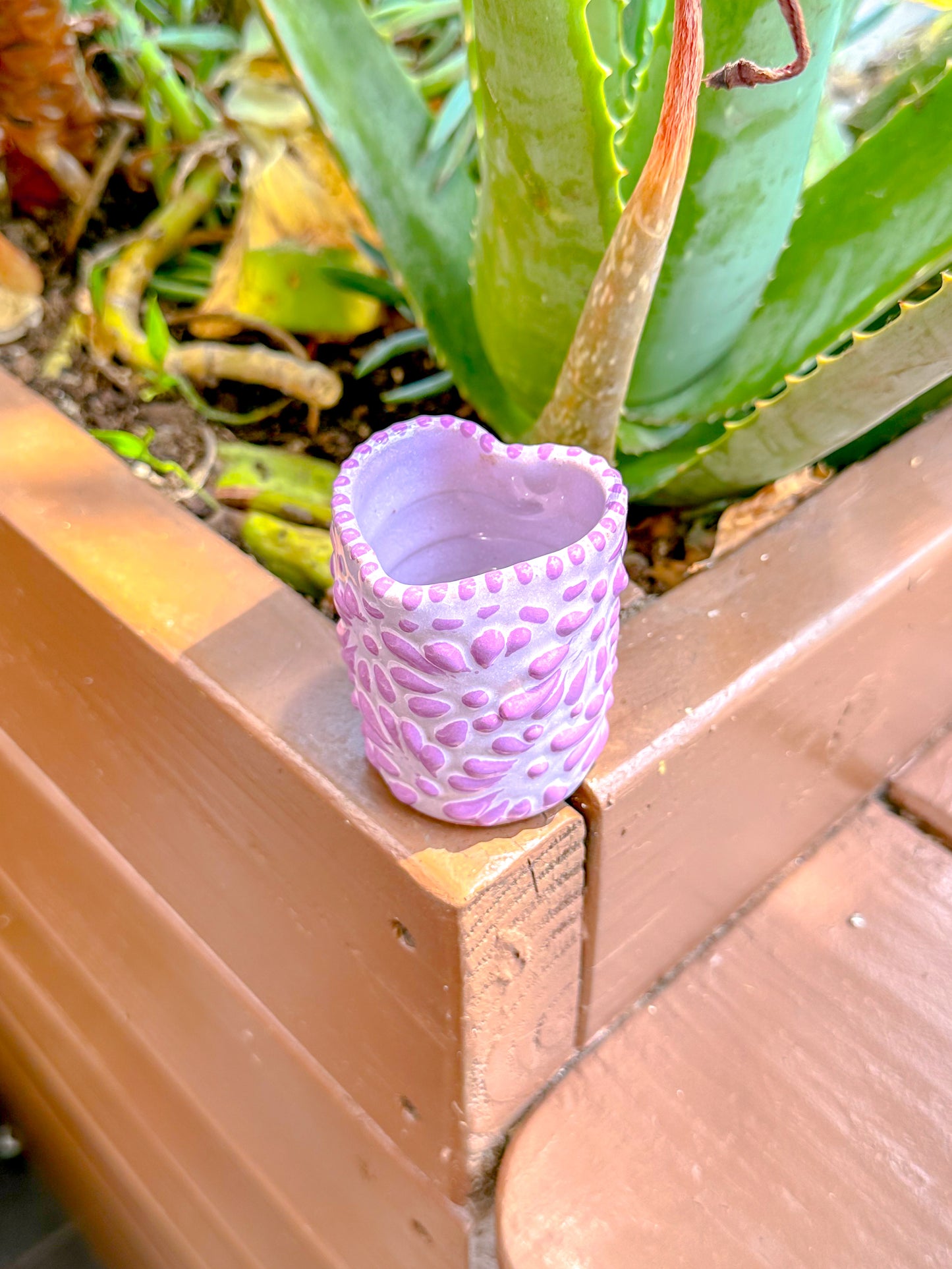 Talavera Heart Shot Glass (Purple)