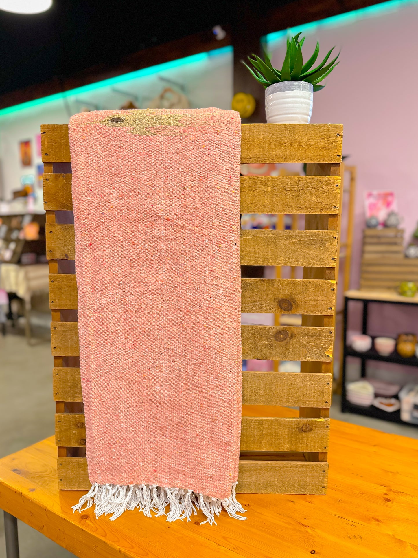 Mexican Woven Blanket (Peach)