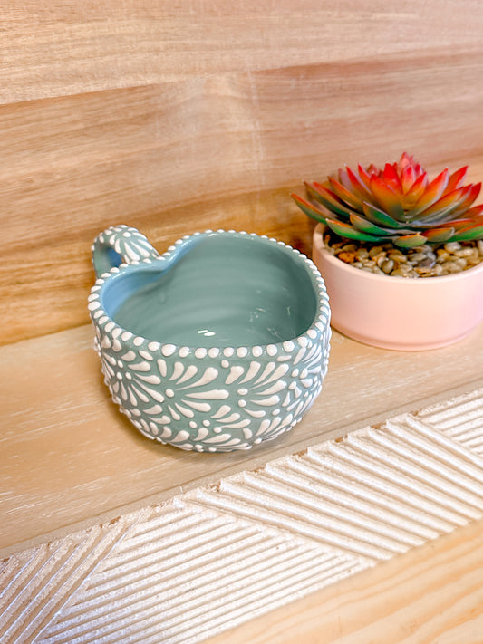Talavera Heart Mug (Teal)