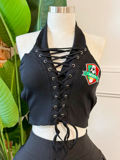 Mexico Tie Up Halter (Black)