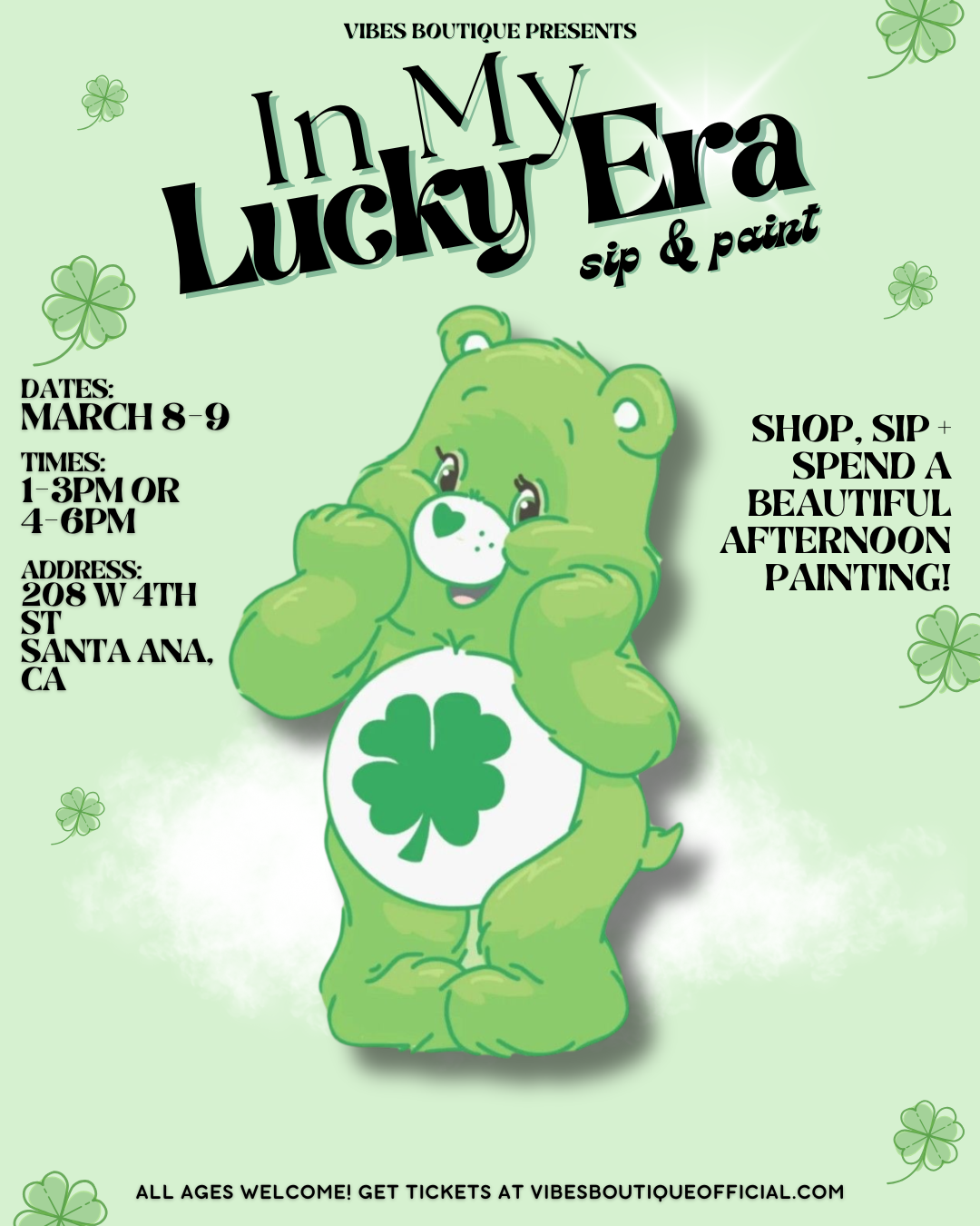 In My Lucky Era Sip & Paint (Mar 8-9)