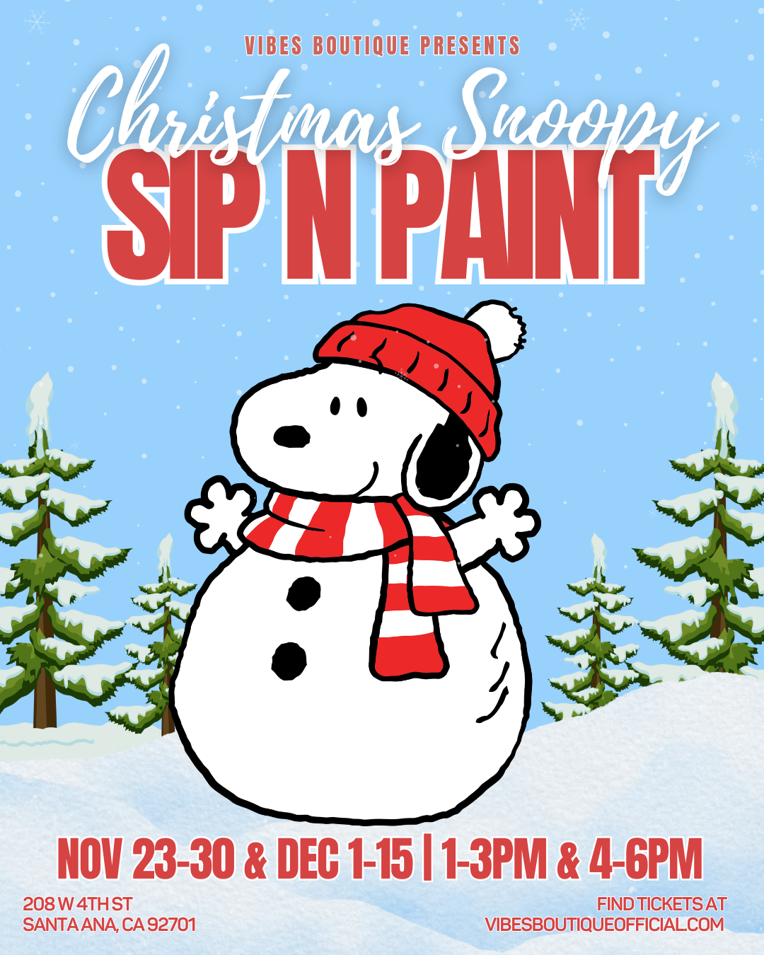 Christmas Snoopy Sip & Paint