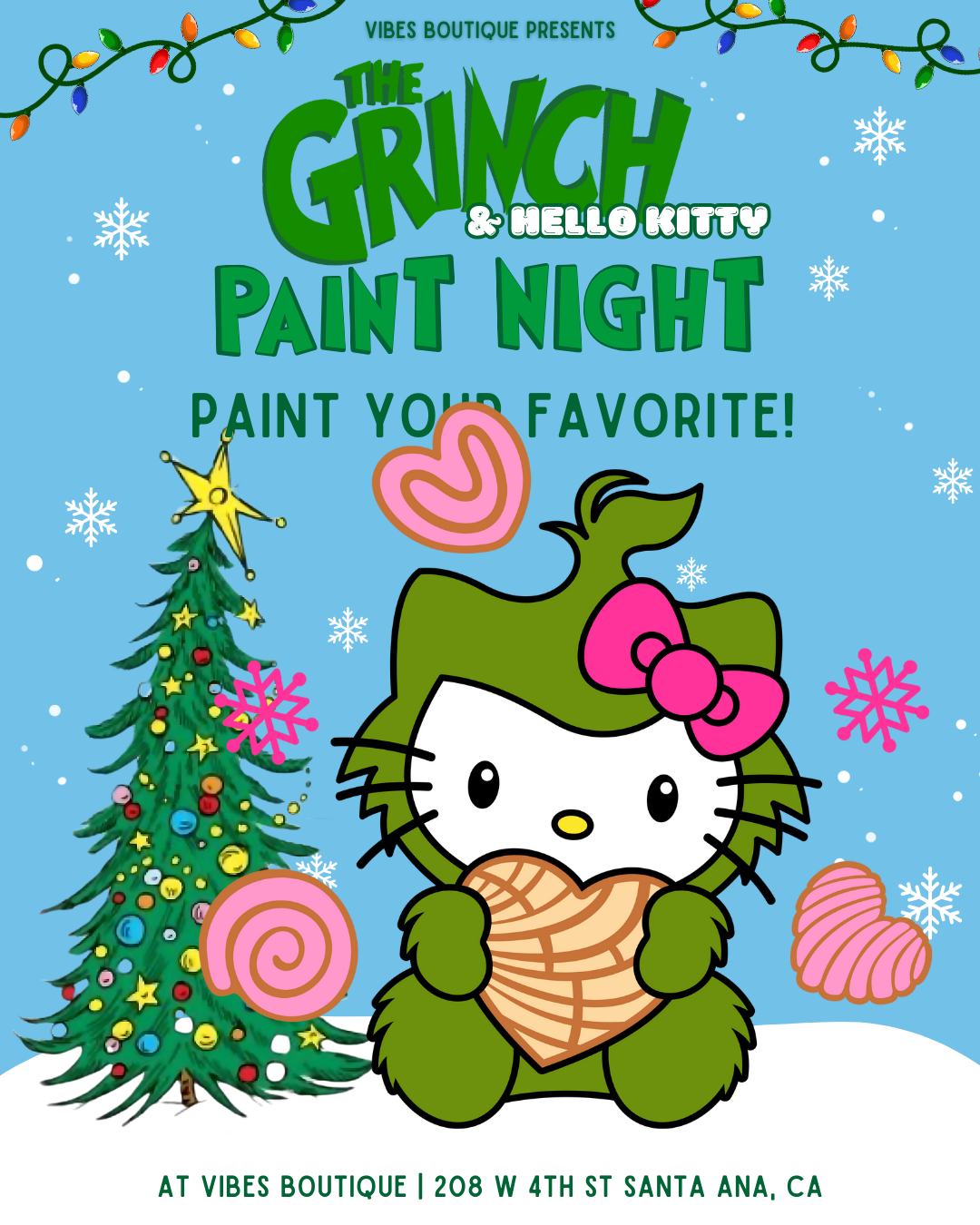 Grinch & Hello Kitty Paint Night