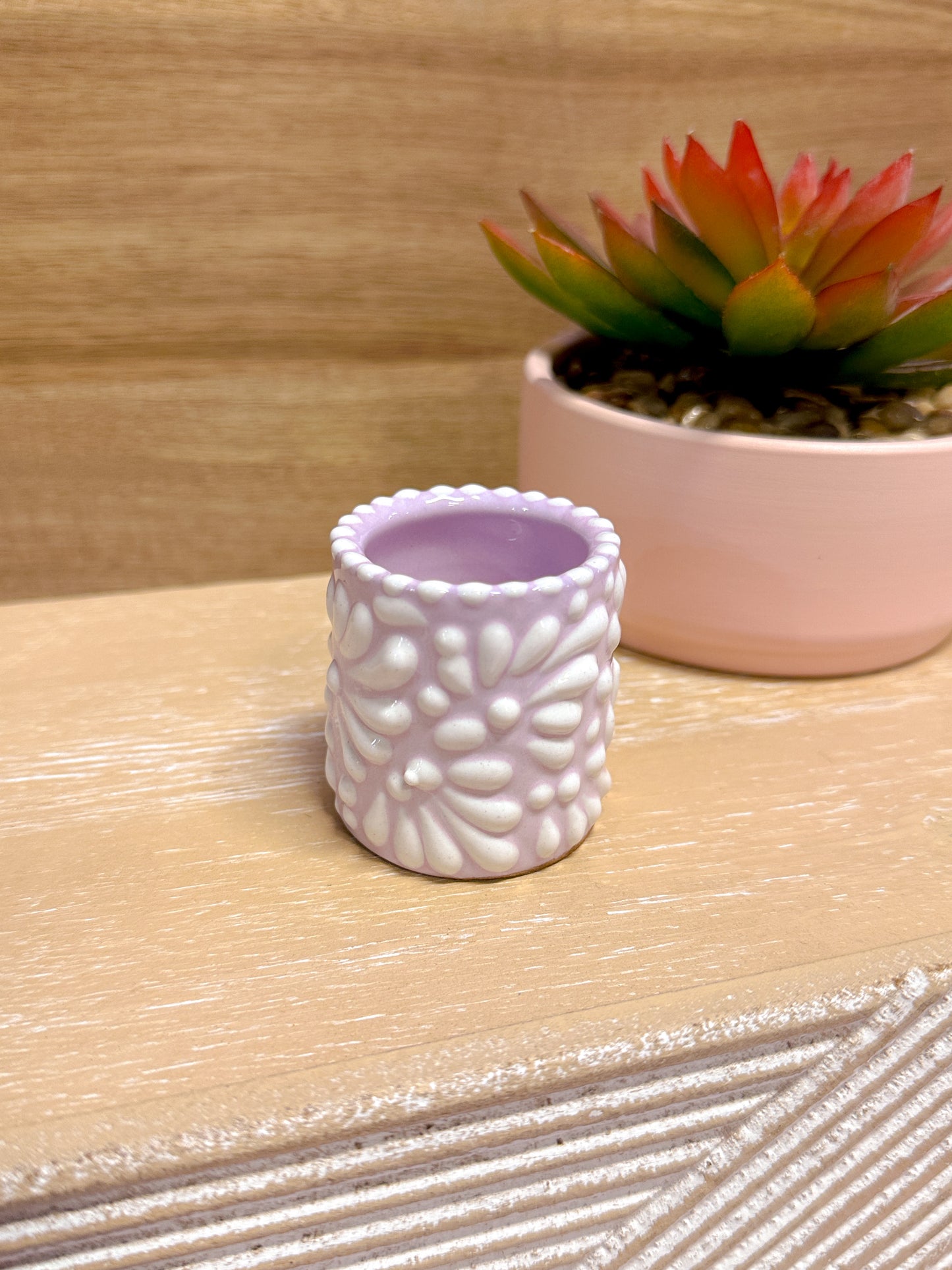 Talavera Mini Shot Glass (Purple & White)