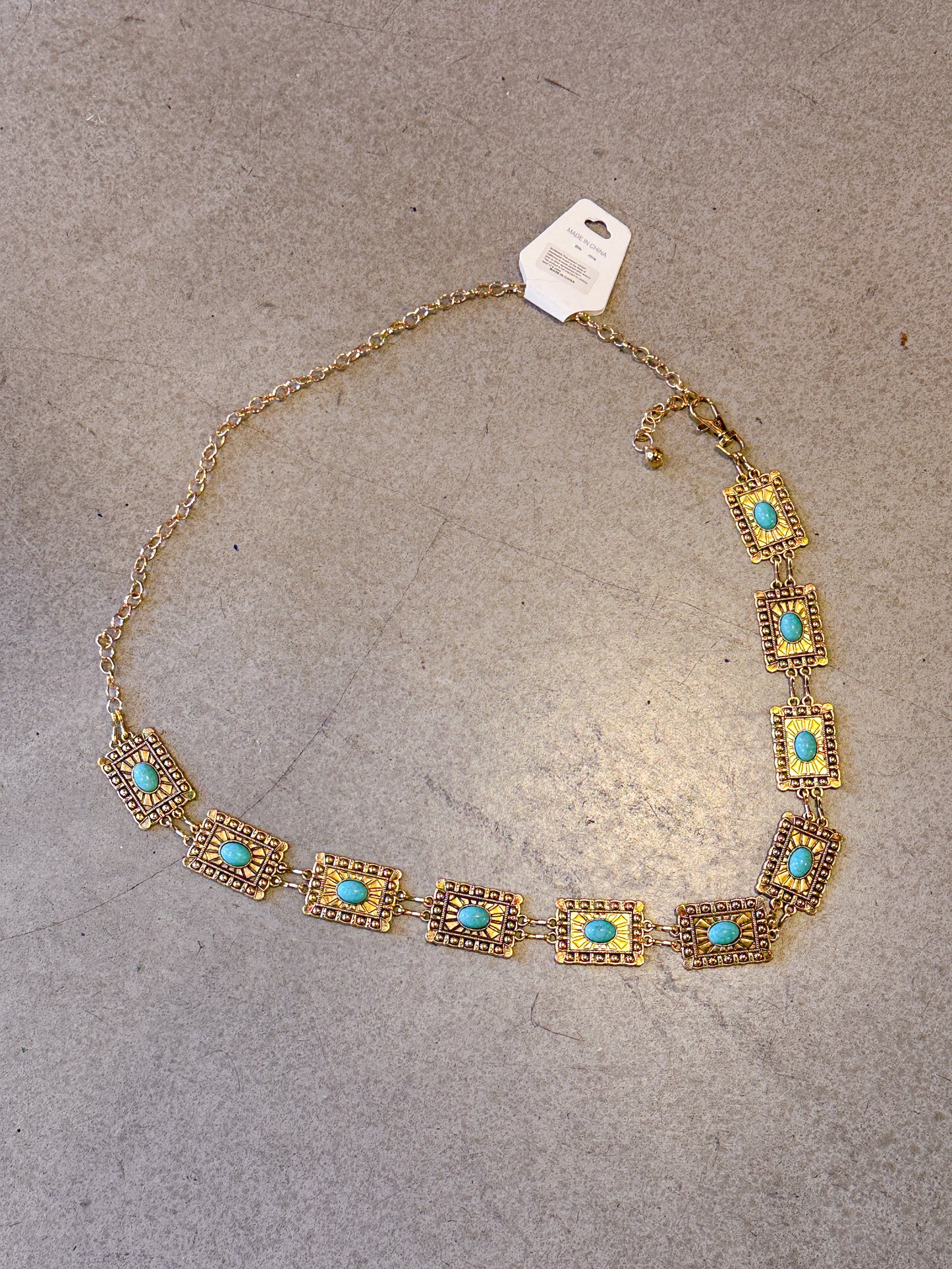 Square Beaded Belt (Gold)