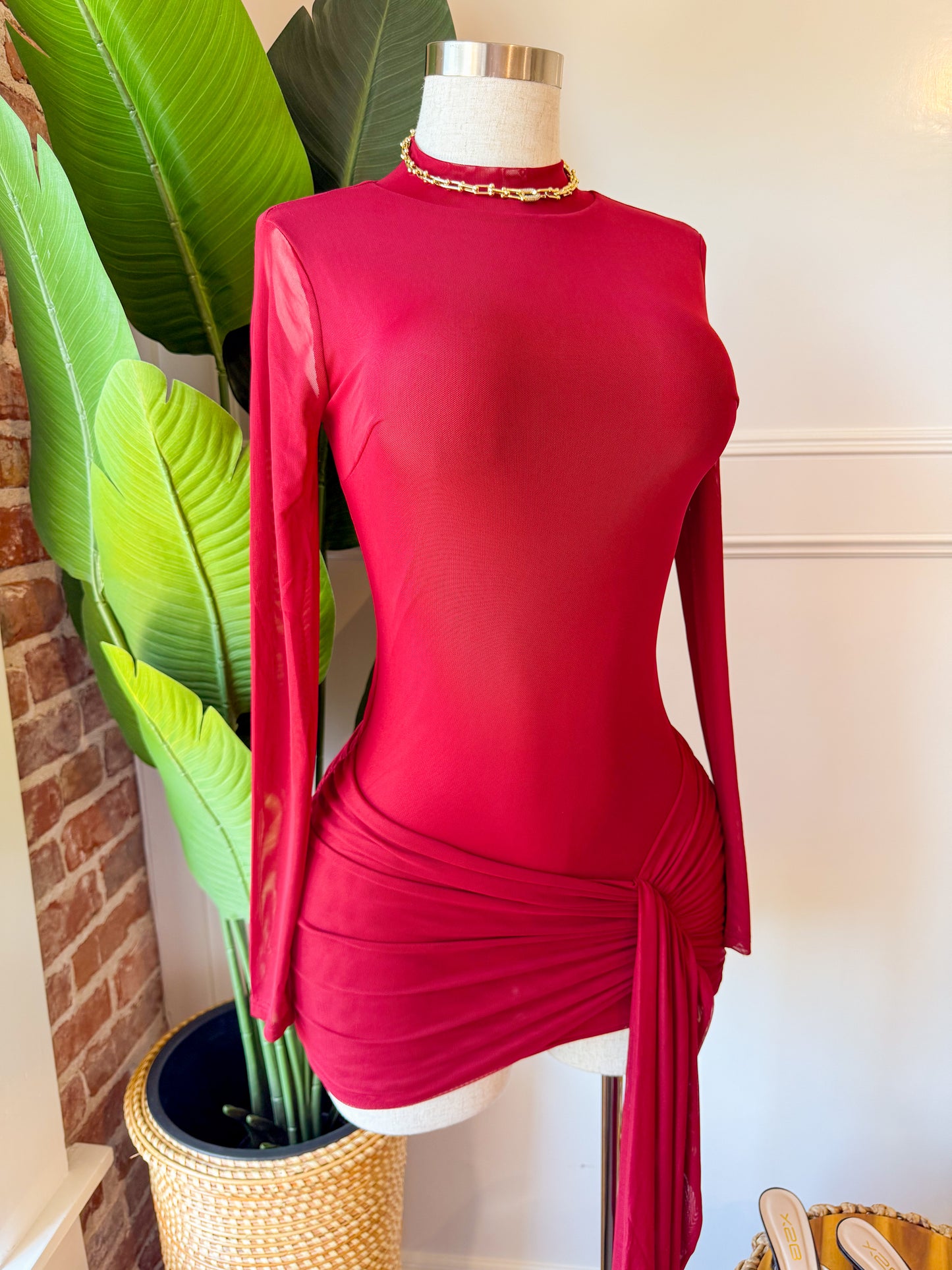 Mala Fama Romper(Burgundy)