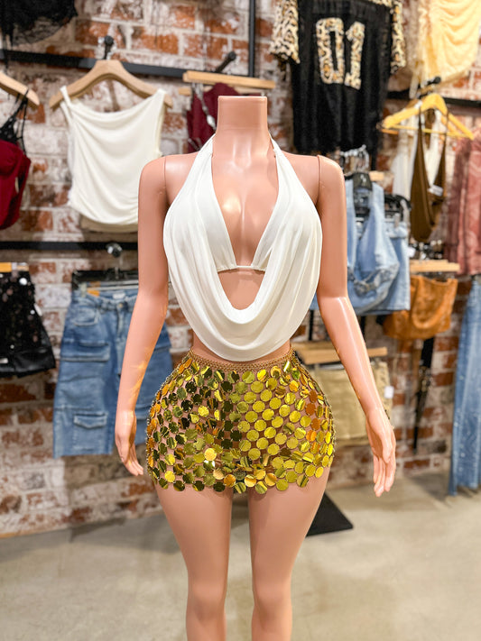 Gold Sequin Skirt