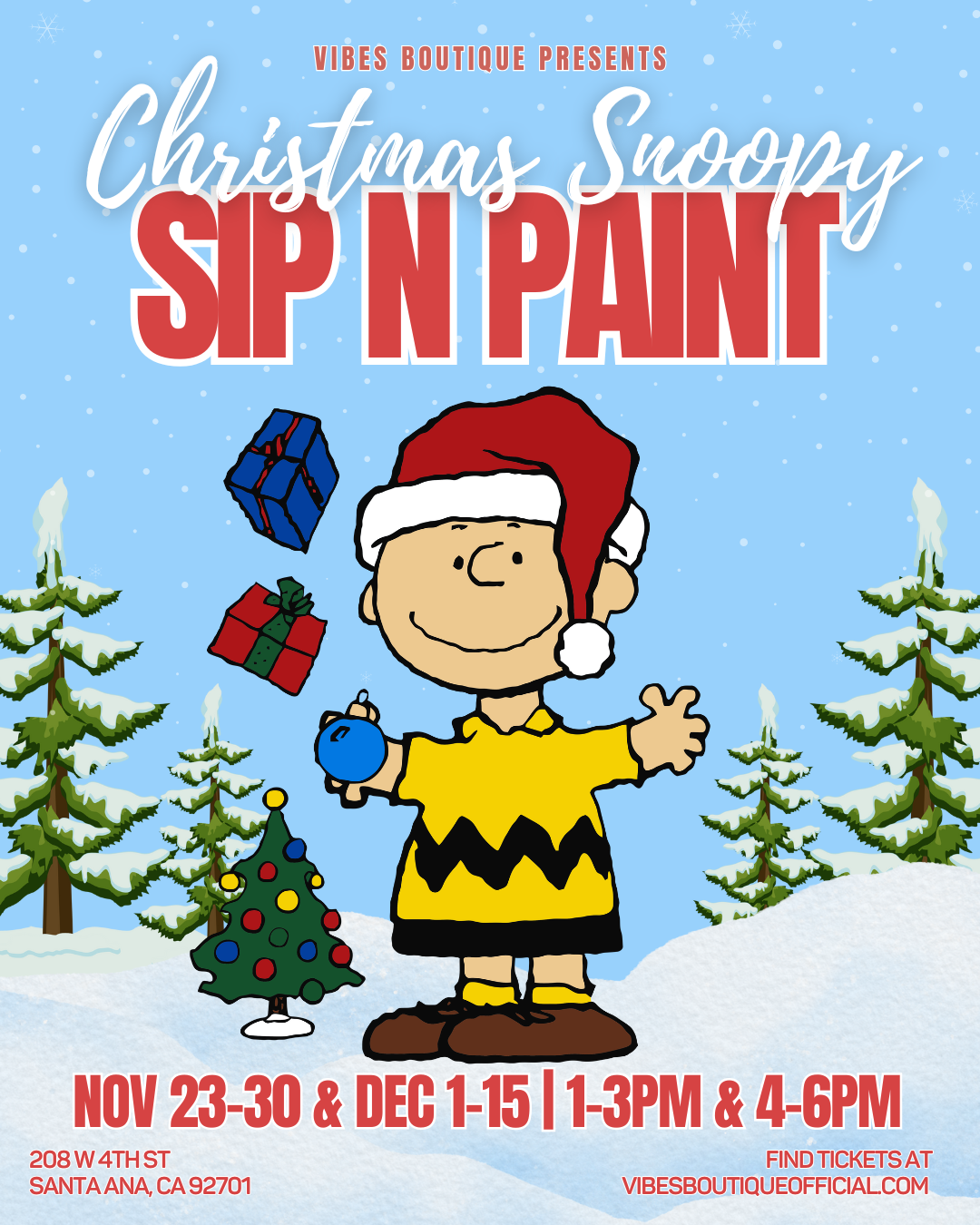 Christmas Snoopy Sip & Paint