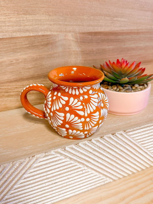 Talavera Jarrito Mug (Brown & White)