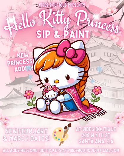 Hello Kitty Princess Sip & Paint (2/21-23 & 3/1-2)