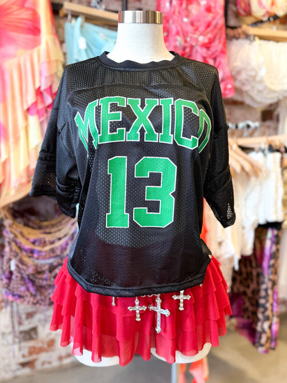 Mexico Black Ribbed Jersey