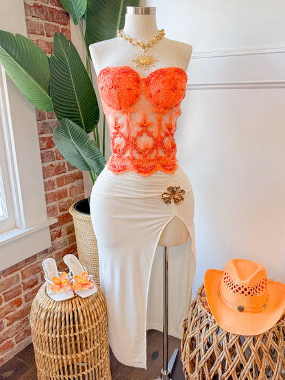 Tropical White Skirt