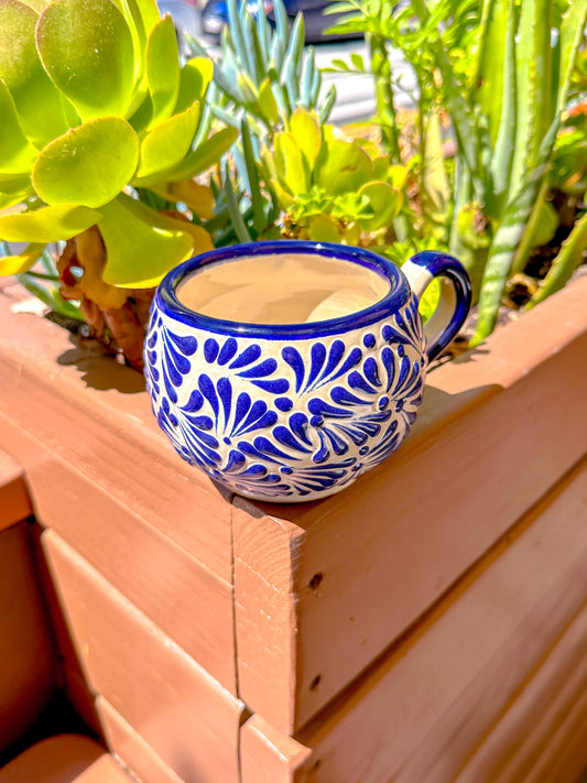 Talavera Low Regular Mugs (Blue & White)