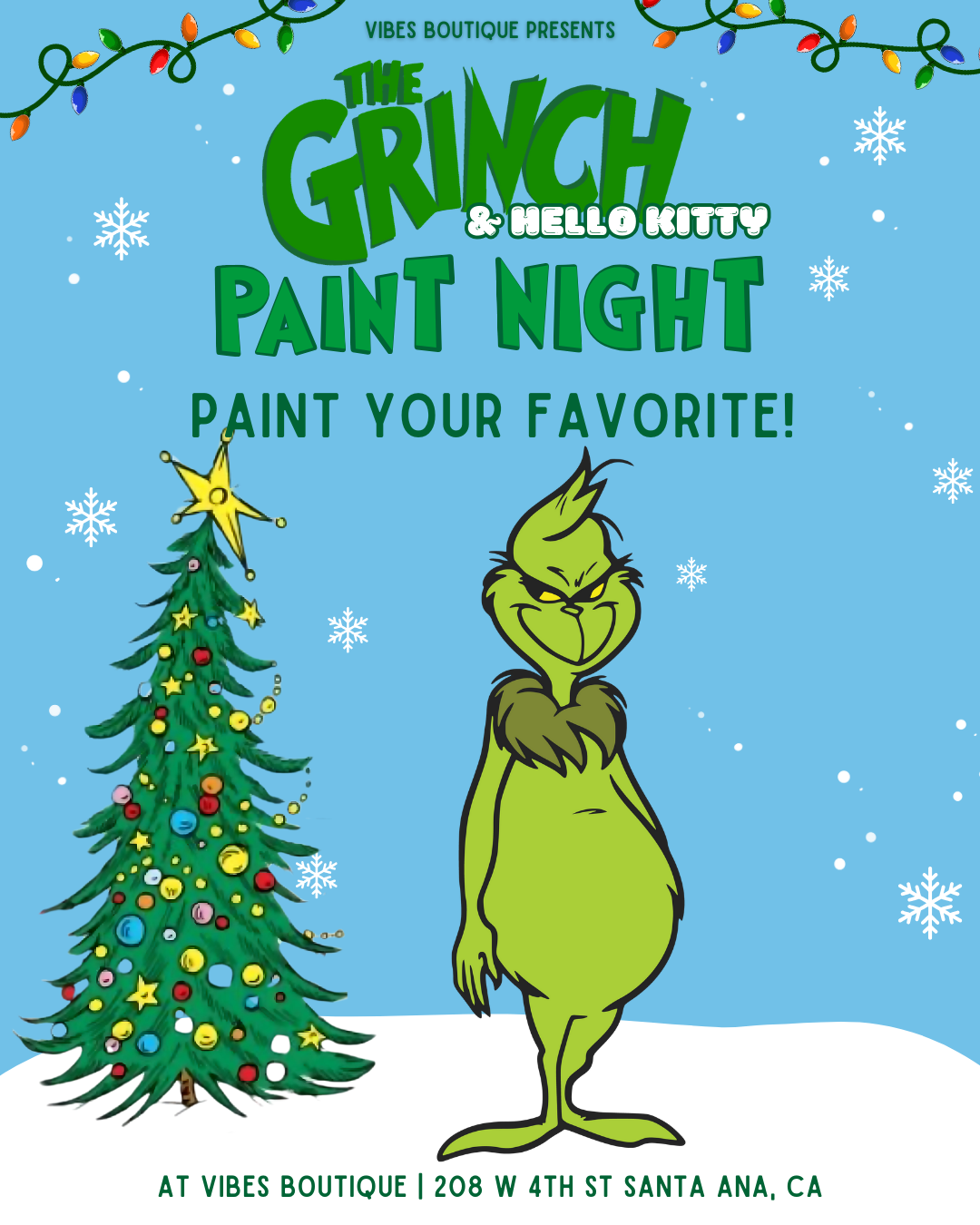 Grinch & Hello Kitty Paint Night