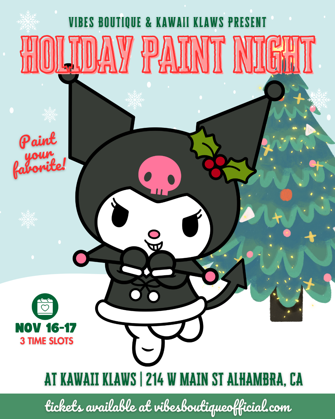 Holiday Paint Night (AT KAWAII KLAWS, ALHAMBRA)