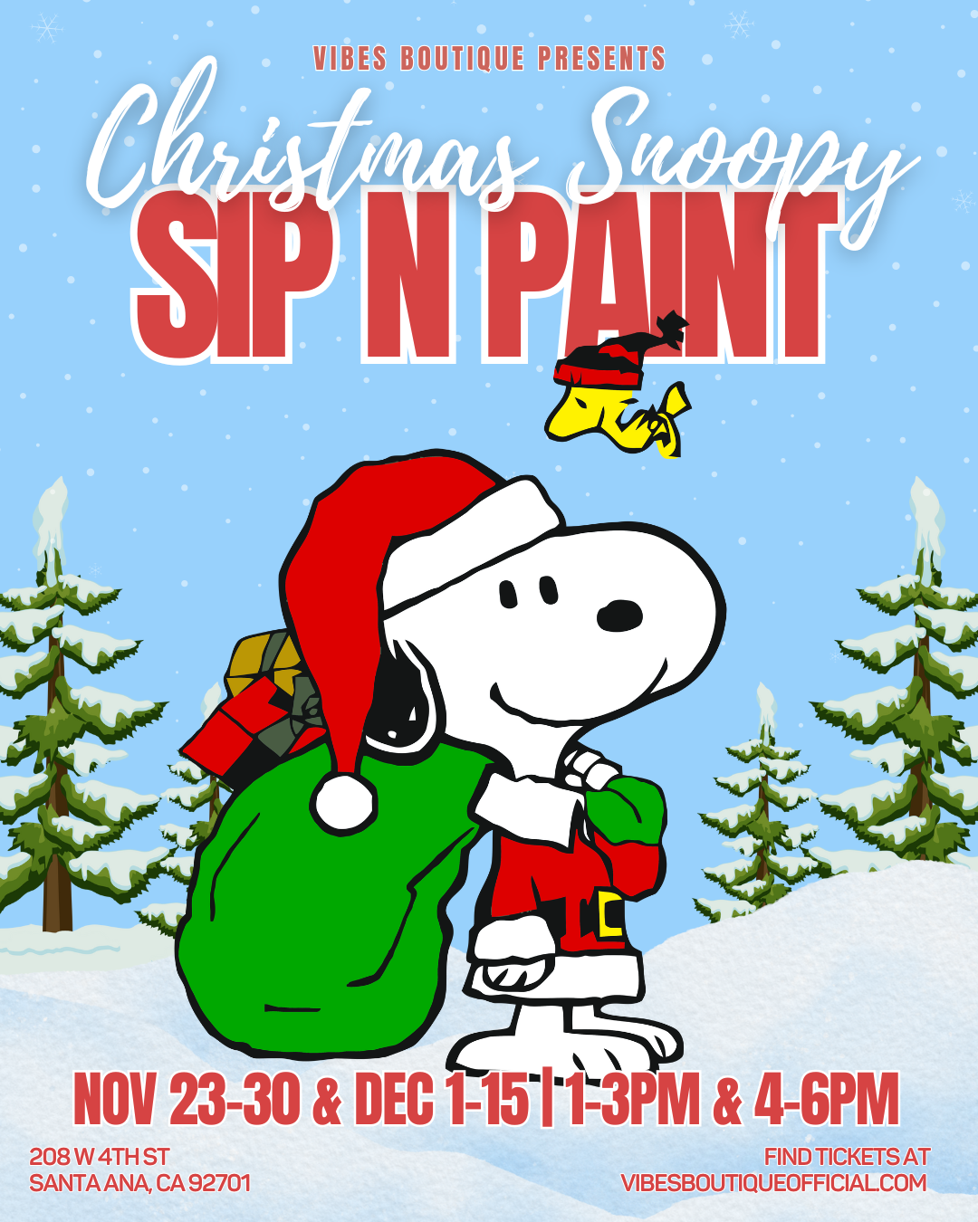 Christmas Snoopy Sip & Paint