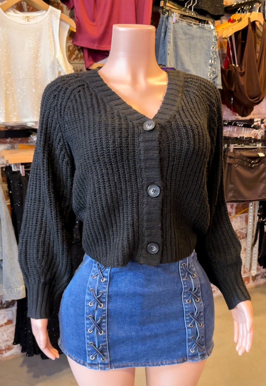 Knit Cardigan (Black)
