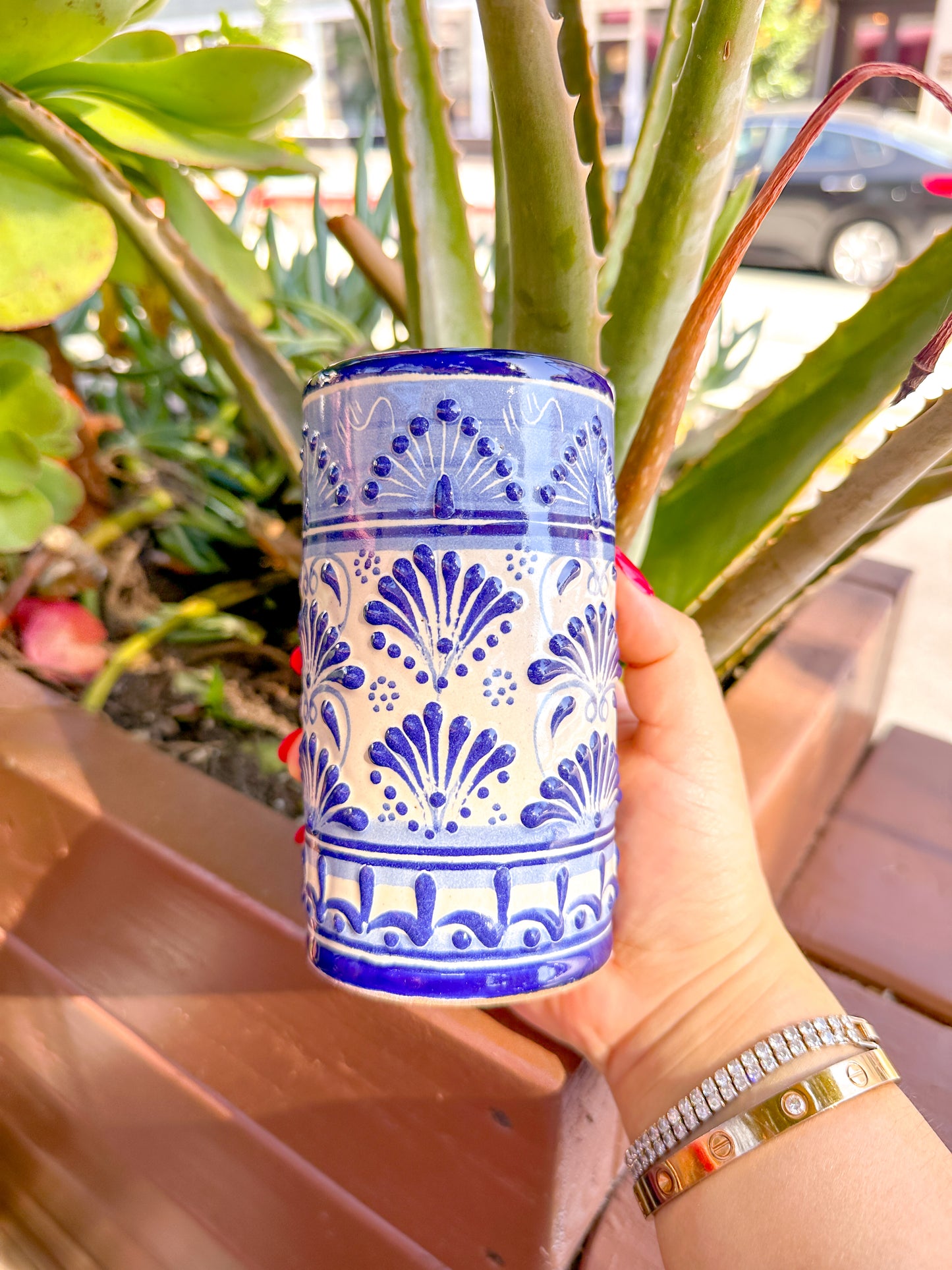 Talavera Vaso (Blue & White)