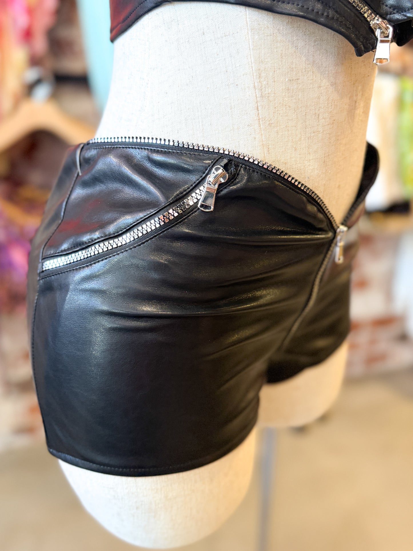 No Rules Leather Shorts