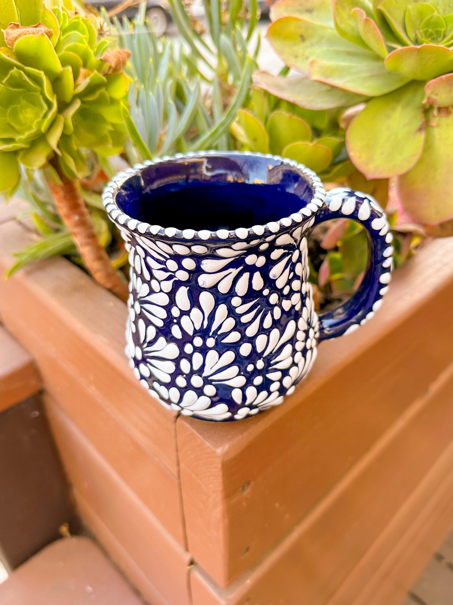 Talavera Marilyn Mug (Royal Blue & White)