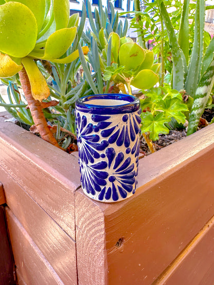 Artisanal Circle Shot Glass (Blue & Cream)