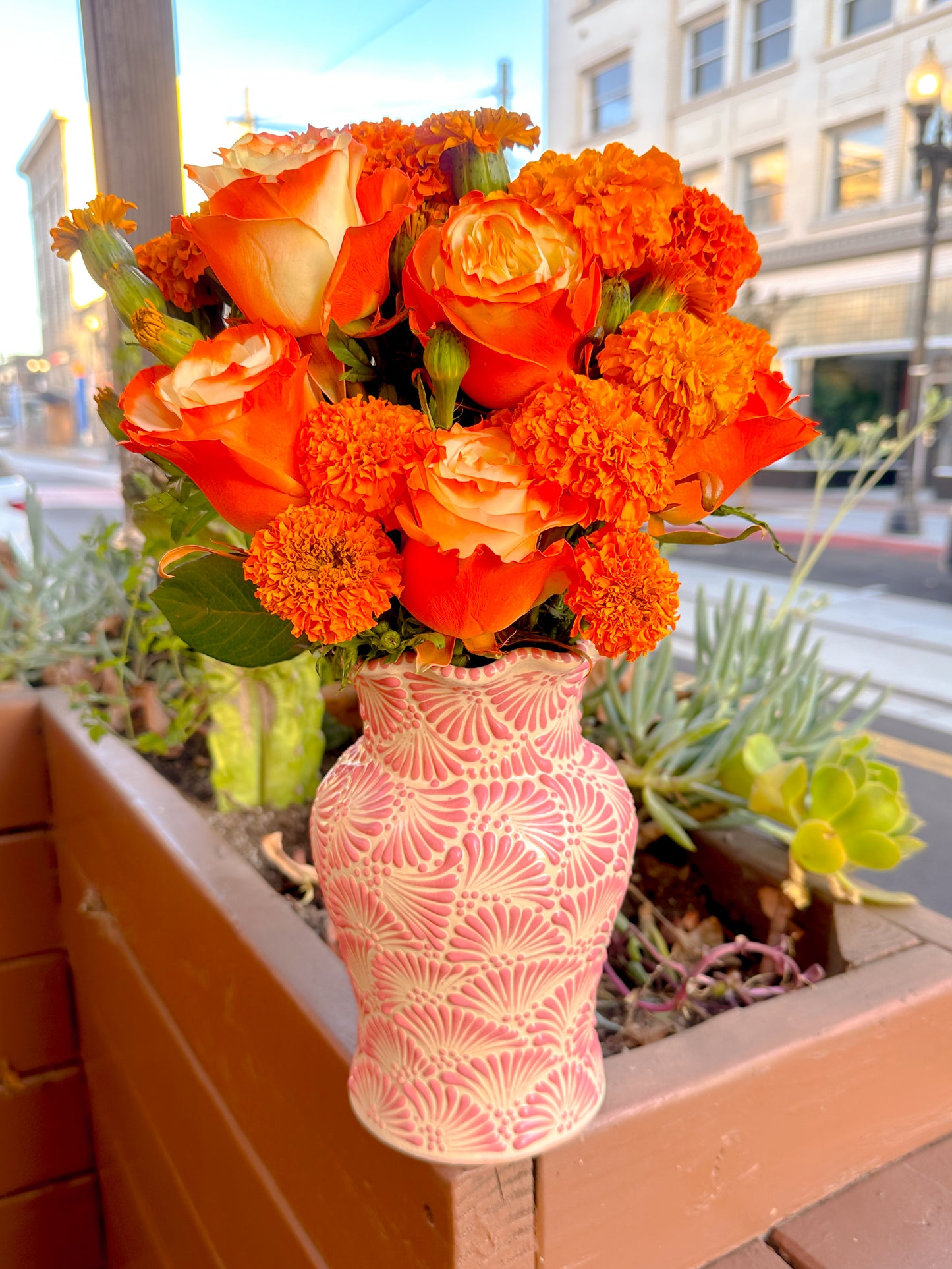 Talavera Medium Vase (Dusty Rose)