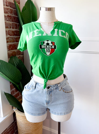 Mexico Green Tie Top