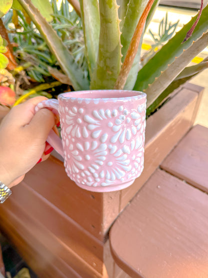 Talavera California Mug (Pink & White)